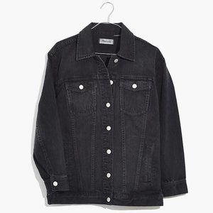 Madewell Oversized Black Jean Jacket in Lunar Wash